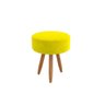 Puff Redondo Estilo Sala Jantar Escritório Moderno Amarelo - 1