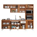 Ver imagem 3 de Cozinha Compacta Vitória com Balcão 120cm sem Tampo e Balcão 70cm Cinamomo Branco Aramóveis