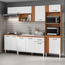 Ver imagem 1 de Cozinha Compacta Vitória com Balcão 120cm sem Tampo e Balcão 70cm Cinamomo Branco Aramóveis