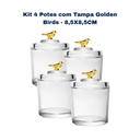 Ver imagem 1 de Kit com 4 Potes C Tampa Golden Bird 8,5cm Cristal Ecologico