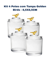 Ver imagem 1 de Kit com 4 Potes C Tampa Golden Bird 8,5cm Cristal Ecologico