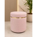 Ver imagem 1 de Puff com Cinta Dourada Superior Rosa Bebe Tecido Linho