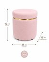 Ver imagem 3 de Puff com Cinta Dourada Superior Rosa Bebe Tecido Linho