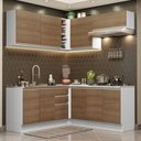 Ver imagem 1 de Armário de Cozinha Completa de Canto 349cm Branco Rustic Glamy Madesa 03