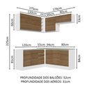 Ver imagem 4 de Armário de Cozinha Completa de Canto 349cm Branco Rustic Glamy Madesa 03