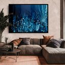 Ver imagem 1 de Quadro Decorativo Caixa Floral Dente de Leão Azul Tacolado Moldura Caixa 3cm Branca com Vidro 60 X 9