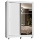 Ver imagem 3 de Guarda-roupa Solteiro Madesa Dallas Plus 2 Portas de Correr com Espelho 4 Gavetas com Pés - Branco
