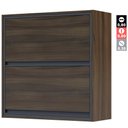 Ver imagem 3 de Armário de Cozinha Aéreo Com 2 Portas Basculantes Organizador Multiuso Canela Marrom Nogueira