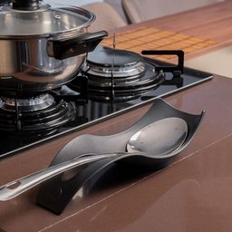 Descanso Talher Apoio Utensílios Cozinha Pia Mesa Uz Preto - 2