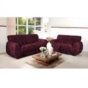 Ver imagem 2 de Capa para Sofa Avulsa 3 Lugares 21 Elásticos Luxo Vinho