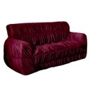 Ver imagem 1 de Capa para Sofa Avulsa 3 Lugares 21 Elásticos Luxo Vinho