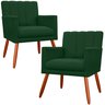 Kit 2 Poltrona Decorativa Miami Verde para Sala de Estar Recepção - 1