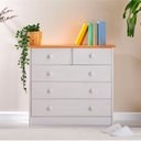 Ver imagem 1 de Cômoda Madeira Grande 5 Gavetas Rondo Branco Madeirado Idimex
