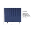 Ver imagem 2 de Cabeceira Cama Casal Queen Size 160 Cm Esther Veludo e Frame Azul Marinho