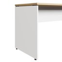 Ver imagem 4 de Mesa Escritório Escrivaninha 160cm X 70cm Pés Painel F5 Cor:macadâmia com Branco