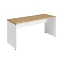 Ver imagem 2 de Mesa Escritório Escrivaninha 160cm X 70cm Pés Painel F5 Cor:macadâmia com Branco