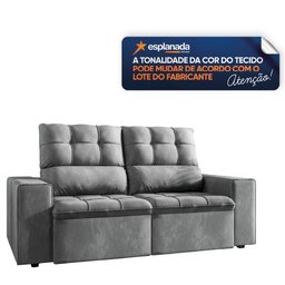 Sofá Retrátil e Reclinável 2 Lugares 1,80m Veludo Malibu Selmer Cinza - 5