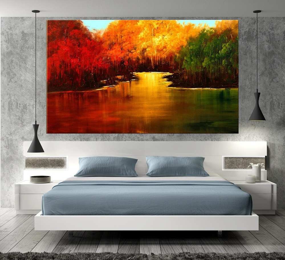 Quadro Pintura Tela Moderna Marinas 2021: 90cm (A) x 150cm (L) - 5