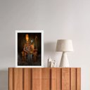 Ver imagem 2 de Quadro Mitologia Egípcia Deus Amon-rá 33x24cm:madeira Preta