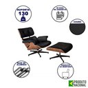 Ver imagem 2 de Poltrona Premium Charles Eames com Puff Couro Legítimo Preto