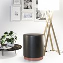 Ver imagem 1 de Banco Puff Estofado Redondo Decorativo Viena Preto Adz