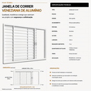 Ver imagem 7 de Janela Veneziana 3 Folhas sem Grade em Alumínio Branco com Vidro Liso Incolor 1,50 x 1,00 x 7 cm