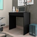 Ver imagem 4 de Mesa Escrivaninha 80 cm para Notebook com Gaveta Case MDP Preto - Gran Belo