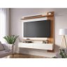 Painel para Tv Home Suspenso Ambiente Juriti 1.5 Off White Matte Freijó - Colibri - 1