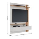 Ver imagem 3 de Painel para Tv Home Suspenso Ambiente Juriti 1.5 Off White Matte Freijó - Colibri