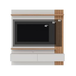 Painel para Tv Home Suspenso Ambiente Juriti 1.5 Off White Matte Freijó - Colibri - 7