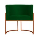 Ver imagem 2 de Poltrona Decorativa Luana Suede Verde Base Metálica Cobre - Belliv Decor