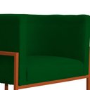 Ver imagem 3 de Poltrona Decorativa Luana Suede Verde Base Metálica Cobre - Belliv Decor