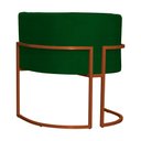 Ver imagem 4 de Poltrona Decorativa Luana Suede Verde Base Metálica Cobre - Belliv Decor