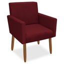 Ver imagem 1 de Poltrona Decorativa Nina Pés Palito Veludo Vermelho Chamby Móveis