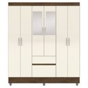 Ver imagem 1 de Guarda Roupa Casal 6p 2g Espelho 153 Cm Imbuia Champanhe Vlr