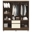 Ver imagem 2 de Guarda Roupa Casal 6p 2g Espelho 153 Cm Imbuia Champanhe Vlr