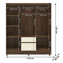 Ver imagem 3 de Guarda Roupa Casal 6p 2g Espelho 153 Cm Imbuia Champanhe Vlr