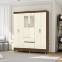 Ver imagem 7 de Guarda Roupa Casal 6p 2g Espelho 153 Cm Imbuia Champanhe Vlr