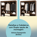 Ver imagem 4 de Guarda Roupa Casal 6p 2g Espelho 153 Cm Imbuia Champanhe Vlr