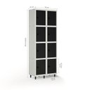 Ver imagem 2 de Armário Roupeiro Locker Guarda-Volume de Aço 8 Portas Pequenas com Fecho para Cadeado Vestiário Academia Preto/Cinza