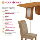 Ver imagem 5 de Conjunto de Jantar Carolina 6 Lugares Tampo MDF Cadeiras Estofadas Off White 180cm Moderna