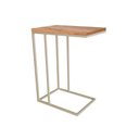 Ver imagem 2 de Mesa Lateral Industrial Elena Tampo Amendoa Base Ferro Off White - Cor: Branco