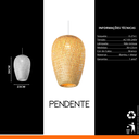 Ver imagem 6 de Luminária Pendente Rústica Acabamento em Bambu Artesanal