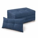 Ver imagem 1 de Puff Cama Dobravel 90cm Solteiro com Rodizios e Almofada Cor: Suede Azul