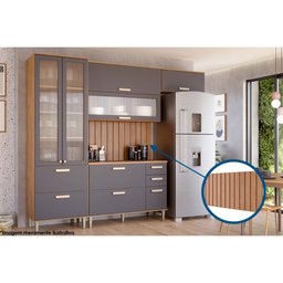 Fechamento de Cozinha Modulado Painel Ripado Gourmet Bella/estela/eloise 120 Cm Freijo - Mgm - 4