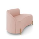 Ver imagem 6 de Sofá 2 Lugares Orgânico 140cm Pé Dourado Morgan Veludo Rosê D03 - D’Rossi