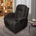 Ver imagem 3 de Poltrona do Papai Reclinável Manual com Massagem e Balanço Giratória Austin Pu Marrom - Gran