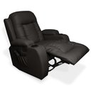 Ver mais imagens de Poltrona do Papai Reclinável Manual com Massagem e Balanço Giratória Austin Pu Marrom - Gran