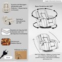 Ver imagem 6 de Poltrona do Papai Reclinável Manual com Massagem e Balanço Giratória Austin Pu Marrom - Gran