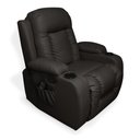 Ver imagem 1 de Poltrona do Papai Reclinável Manual com Massagem e Balanço Giratória Austin Pu Marrom - Gran